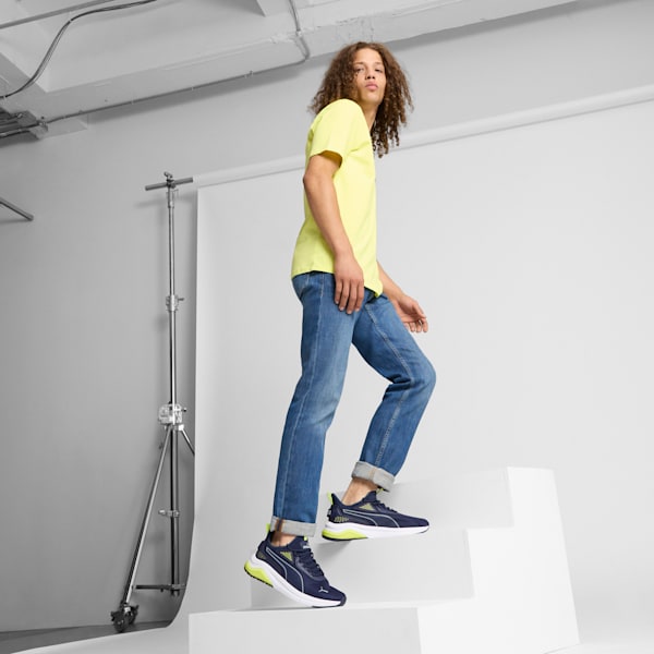 Sneakers Amplifier Homme, PUMA Navy-Cool Mid Gray-Electric Lime, extralarge