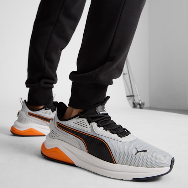 Amplifier Men's Sneakers, Flat Light Gray-PUMA Black-Rickie Orange, extralarge