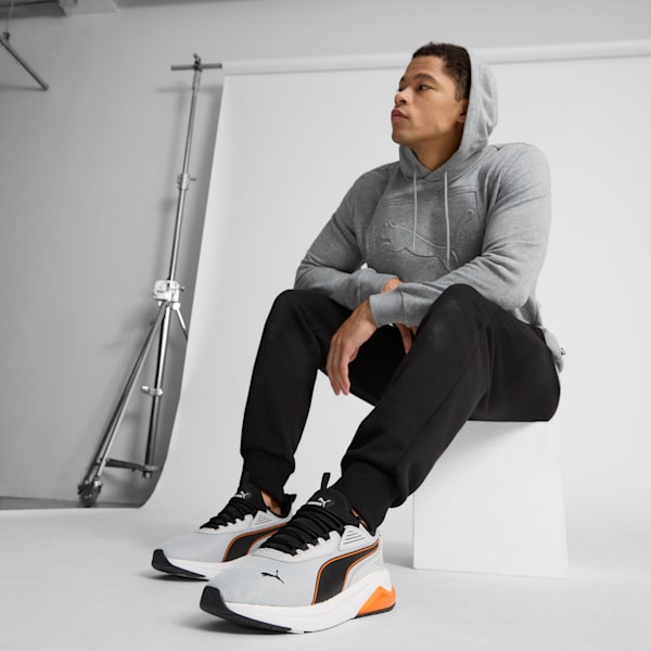 Amplifier Men's Sneakers, Flat Light Gray-PUMA Black-Rickie Orange, extralarge