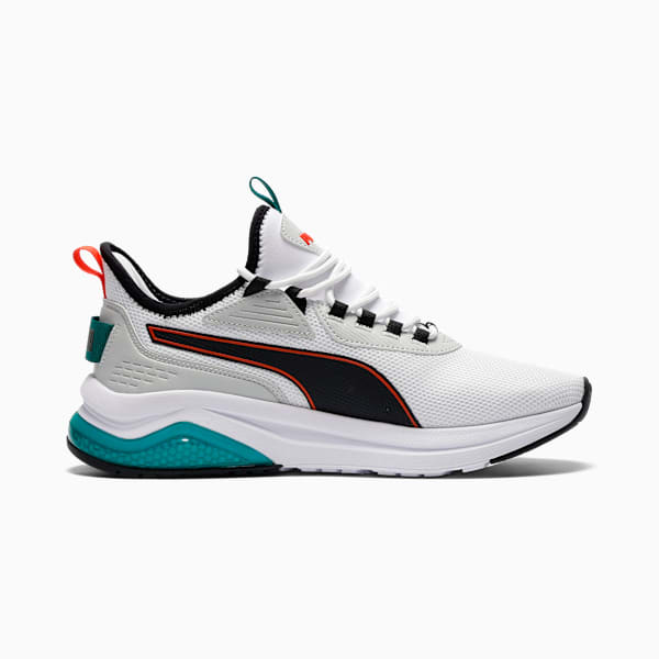 Tenis Amplifier para hombre, PUMA White-PUMA Black-Fierce Red, extralarge