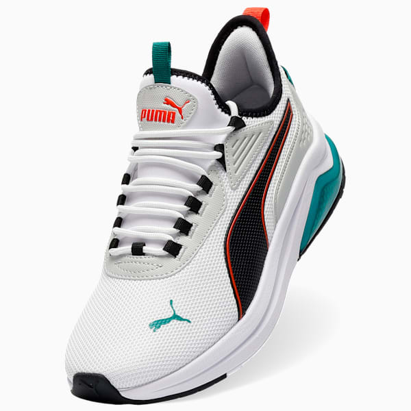 Tenis Amplifier para hombre, PUMA White-PUMA Black-Fierce Red, extralarge