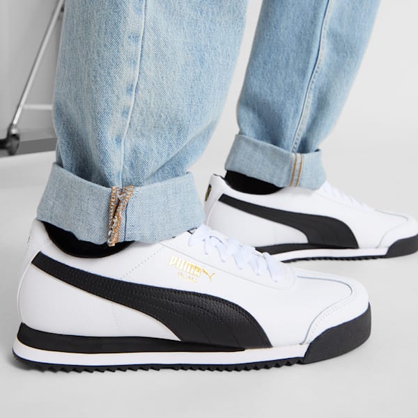Roma 24 Sneakers, PUMA White-PUMA Black-Puma Team Gold, extralarge