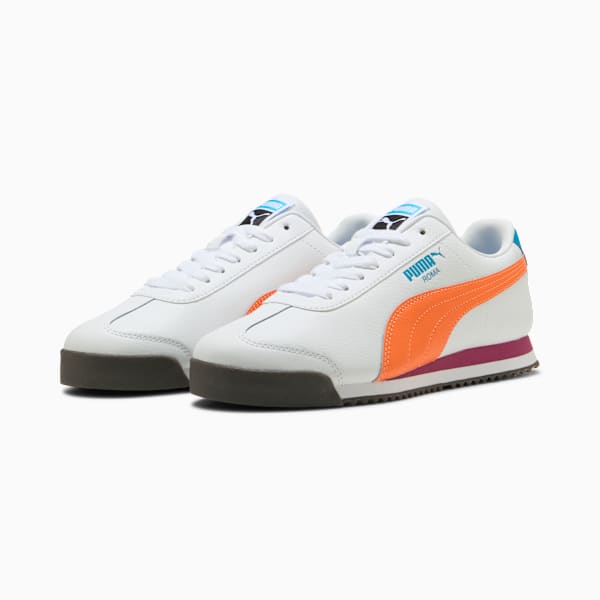 Tenis Roma 24, PUMA White-Orange Glo, extralarge