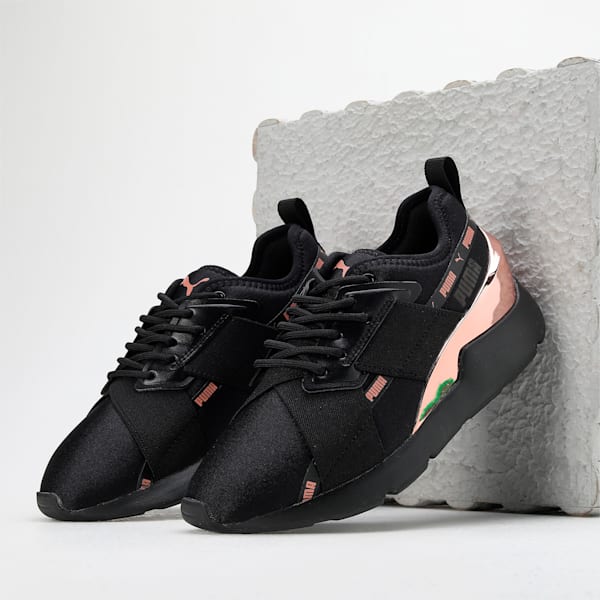 Muse X-2 Metallic V1 Women's Sneakers, PUMA Black-PUMA Black-Copper Rose, extralarge-IND