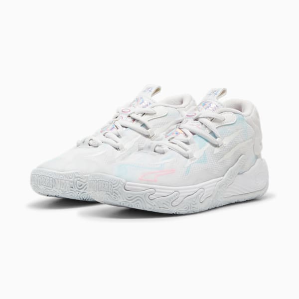 PUMA x LAMELO BALL MB.03 Iridescent Little Kids' Basketball Shoes, PUMA White-Dewdrop, extralarge