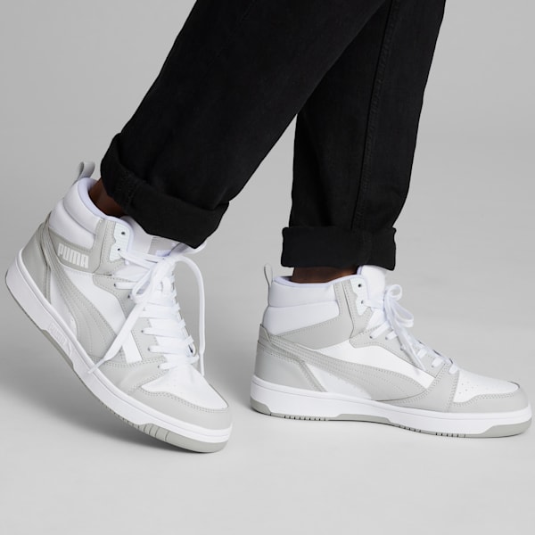 Sneakers larges Rebound V6 Homme, PUMA White-Ash Gray, extralarge