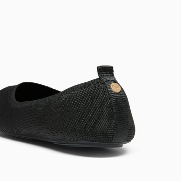 SATIN EFFECT ATHLETIC FLATS - Black