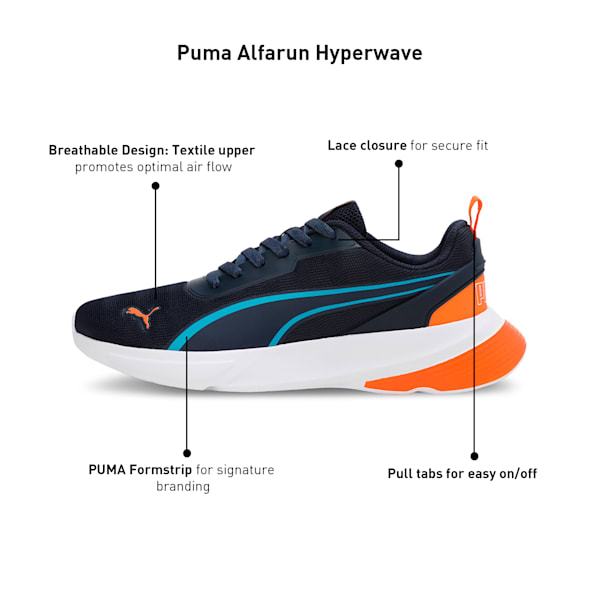 Alfarun Hyperwave Men's Sneakers, Club Navy-Orange Glo-Speed Blue, extralarge-IND