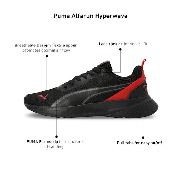 Alfarun Hyperwave Men's Sneakers, PUMA Black-For All Time Red-Cool Dark Gray, extralarge-IND