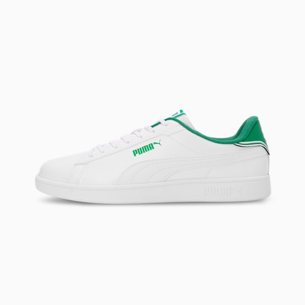 Smash Pop Men's Sneakers, PUMA White-Archive Green-PUMA Black, extralarge-IND
