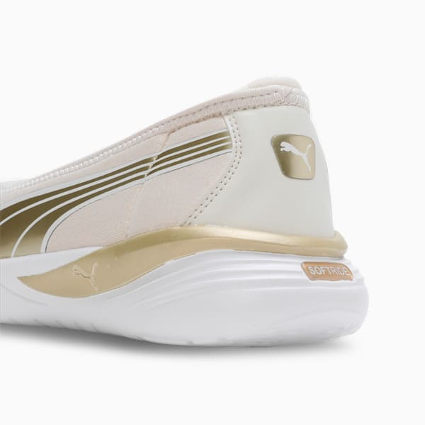 Evelyn Softride Women's Ballerinas, Alpine Snow-Metallic Gold-PUMA White, extralarge-IND