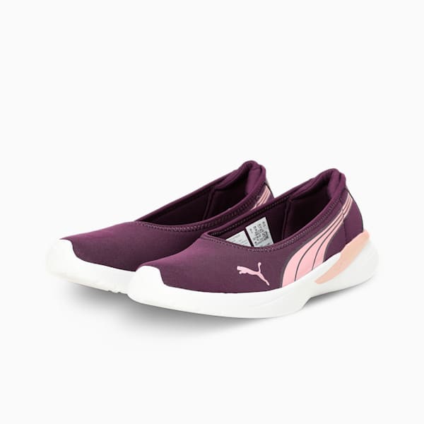 Evelyn Softride Women's Ballerinas, Midnight Plum-Rose Gold-PUMA White, extralarge-IND
