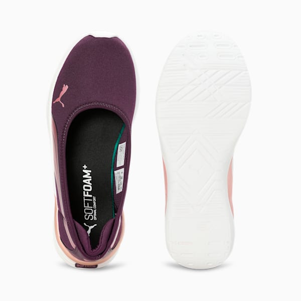 Evelyn Softride Women's Ballerinas, Midnight Plum-Rose Gold-PUMA White, extralarge-IND