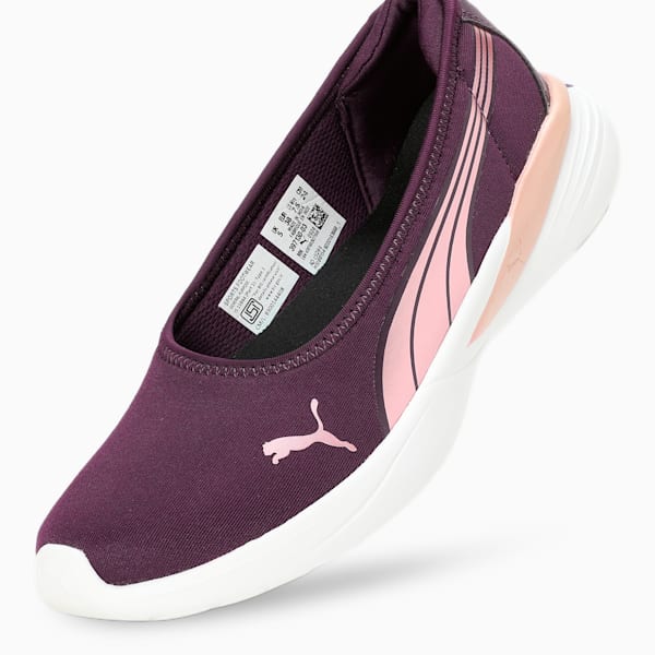 Evelyn Softride Women's Ballerinas, Midnight Plum-Rose Gold-PUMA White, extralarge-IND