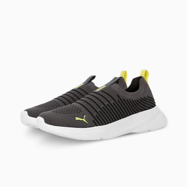 Kardio Men's Slip-On Shoes, PUMA Black-Dark Coal-Lime Sheen, extralarge-IND