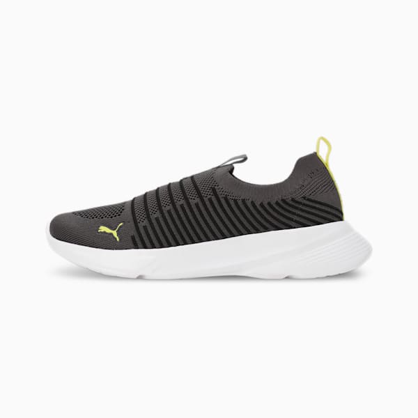 Kardio Men's Slip-On Shoes, PUMA Black-Dark Coal-Lime Sheen, extralarge-IND