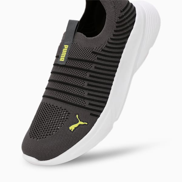 Kardio Men's Slip-On Shoes, PUMA Black-Dark Coal-Lime Sheen, extralarge-IND