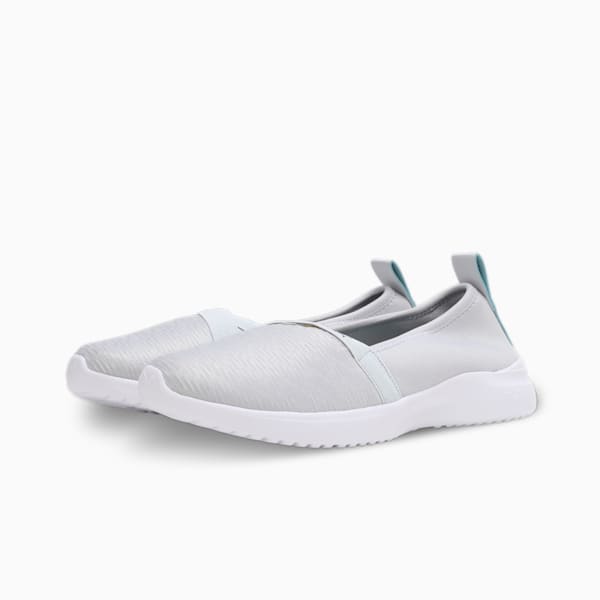 Adelina Glam Women's Ballerinas, Silver Mist-PUMA Black, extralarge-IND