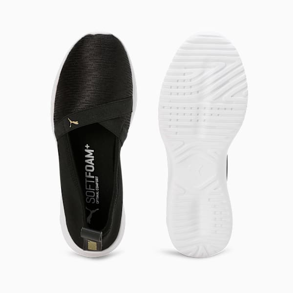 Adelina Glam Women's Ballerinas, PUMA Black-Metallic Gold, extralarge-IND