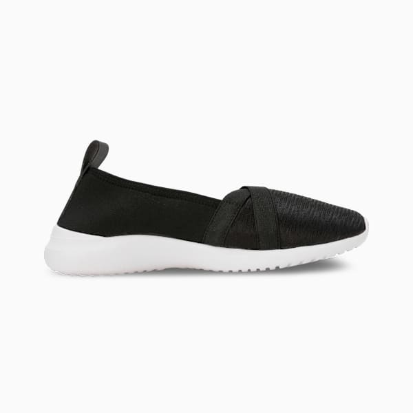 Adelina Glam Women's Ballerinas, PUMA Black-Metallic Gold, extralarge-IND
