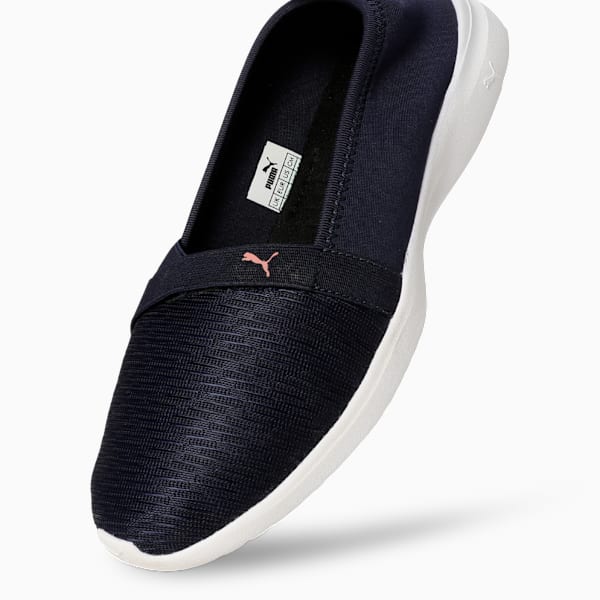 Adelina Glam Women's Ballerinas, PUMA Navy-PUMA White-Future Pink, extralarge-IND