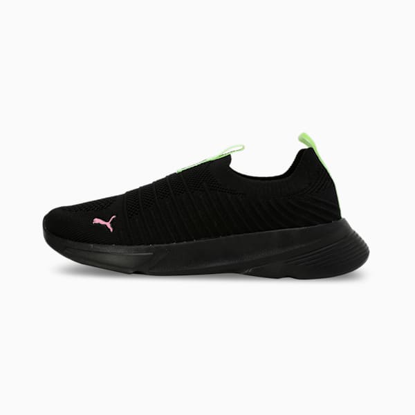 Kardio Women's Slip-On Sneakers, PUMA Black-Pink Lilac-Spring Fern, extralarge-IND