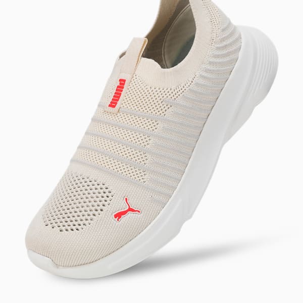Kardio Women's Slip-On Sneakers, Warm White-Vapor Gray-Active Red, extralarge-IND