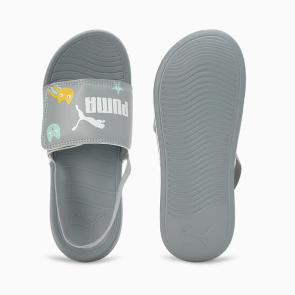 Popcat 20 Backstrap V2 Kid's Sandals, Cool Mid Gray-PUMA White, extralarge-IND