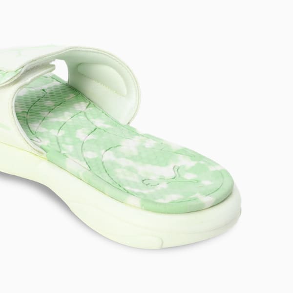 Royalcat Comfort Softride Daze Women's Slides, Warm White-Cool Cucumber-Green Illusion, extralarge-IND