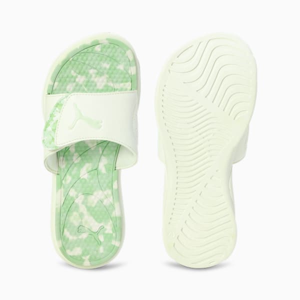 Royalcat Comfort Softride Daze Women's Slides, Warm White-Cool Cucumber-Green Illusion, extralarge-IND