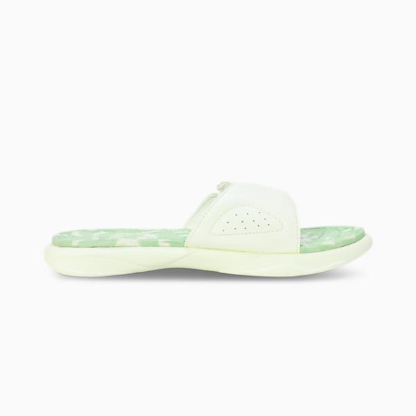 Royalcat Comfort Softride Daze Women's Slides, Warm White-Cool Cucumber-Green Illusion, extralarge-IND