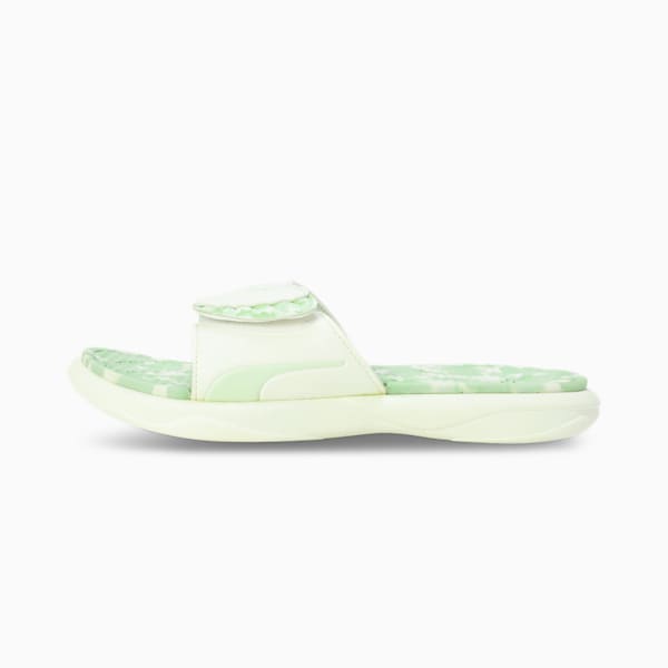Royalcat Comfort Softride Daze Women's Slides, Warm White-Cool Cucumber-Green Illusion, extralarge-IND