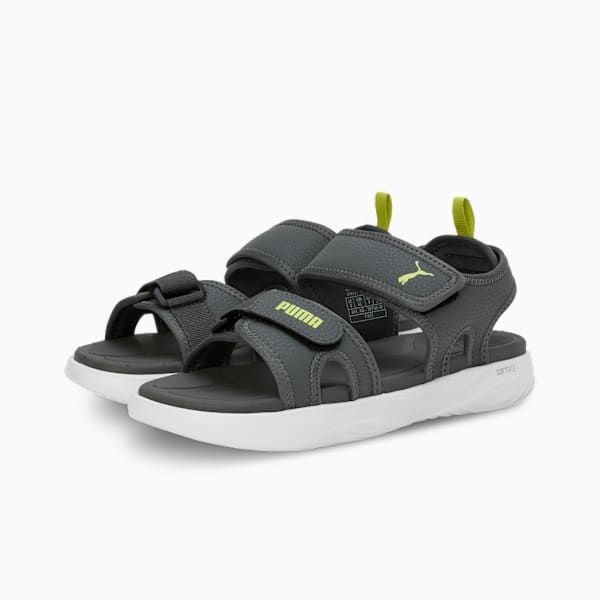 Softride Seave Proplex Men's Hook and Loop Sandals, Mineral Gray-Lime Pow-PUMA White, extralarge-IND