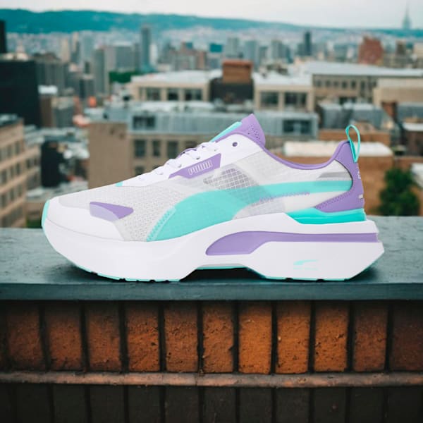 KOSMO RIDER V1 Women's Sneakers, Feather Gray-Electric Peppermint-Lavender Alert, extralarge-IND