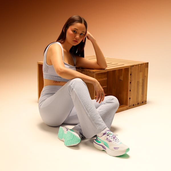 KOSMO RIDER V1 Women's Sneakers, Feather Gray-Electric Peppermint-Lavender Alert, extralarge-IND