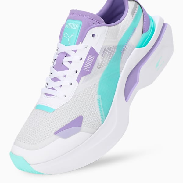 KOSMO RIDER V1 Women's Sneakers, Feather Gray-Electric Peppermint-Lavender Alert, extralarge-IND