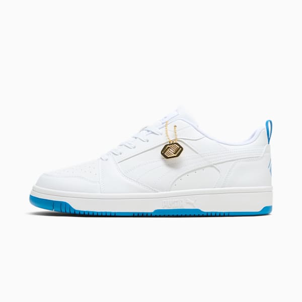 Tenis de cuello bajo para hombre Rebound V6 Boys and Girls Club, PUMA White-Cloisonne-Puma Team Gold, extralarge