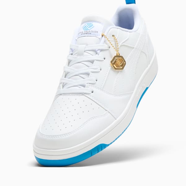 Tenis de cuello bajo para hombre Rebound V6 Boys and Girls Club, PUMA White-Cloisonne-Puma Team Gold, extralarge