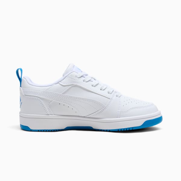 Tenis de cuello bajo para niños grandes Rebound V6 Boys and Girls Club, PUMA White-Cloisonne-Puma Team Gold, extralarge