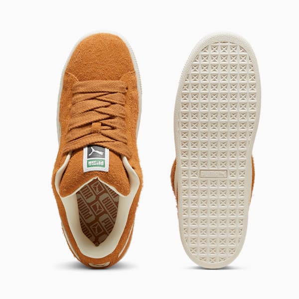 Suede XL Hairy Men's Sneakers, Caramel Latte-Frosted Ivory, extralarge