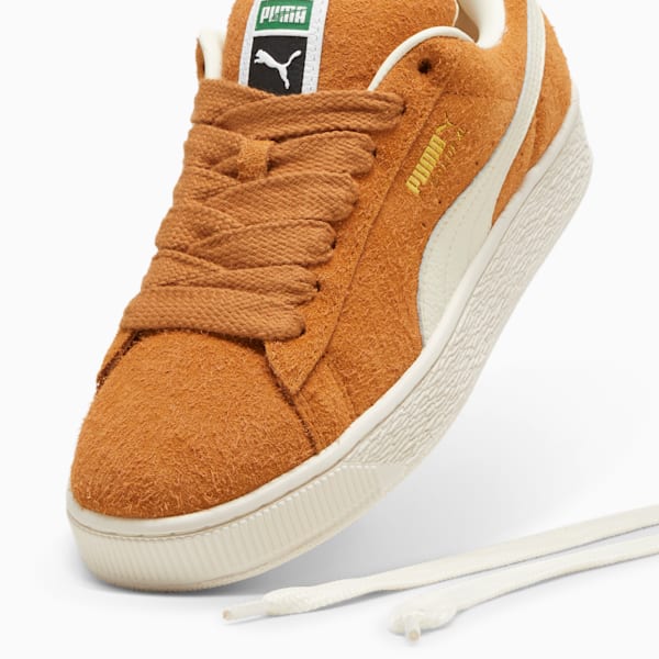 Suede XL Hairy Men's Sneakers, Caramel Latte-Frosted Ivory, extralarge