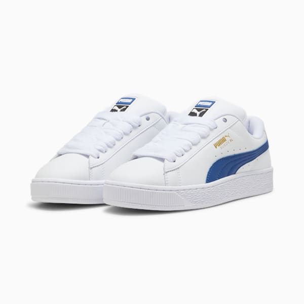 Tenis Suede XL Leather, PUMA White-Clyde Royal, extralarge