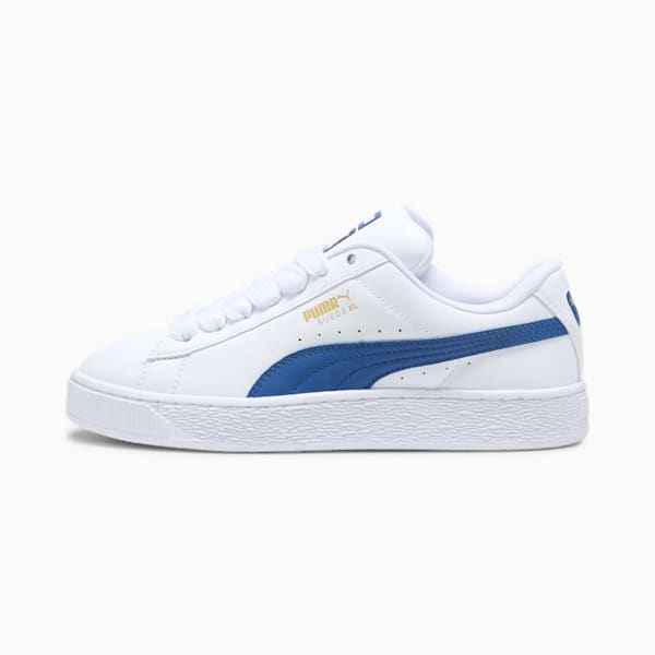 Suede XL Leather Sneakers, PUMA White-Clyde Royal, extralarge