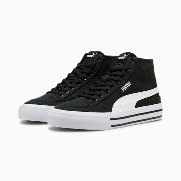 Court Classic Formstrip Men's Mid Sneakers, PUMA Black-PUMA White, extralarge
