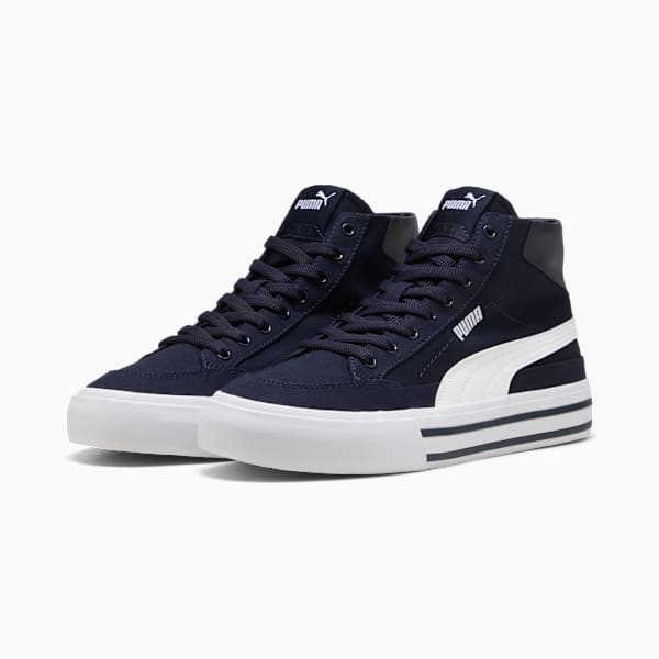 Court Classic Formstrip Men's Mid Sneakers, New Navy-PUMA White, extralarge