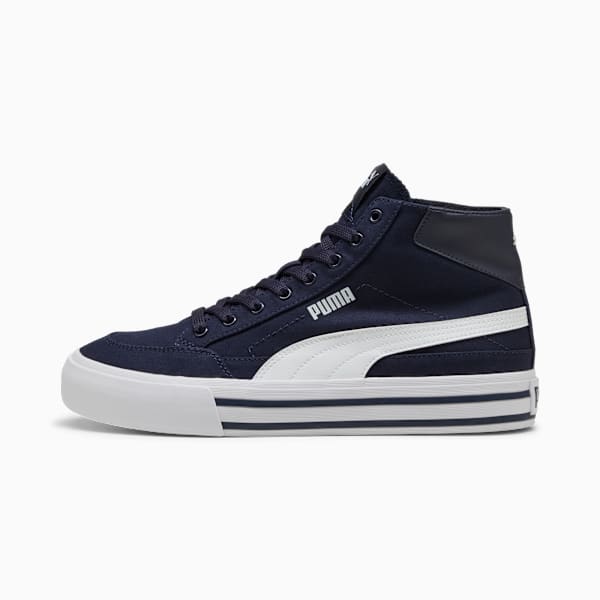 Court Classic Formstrip Men's Mid Sneakers, New Navy-PUMA White, extralarge