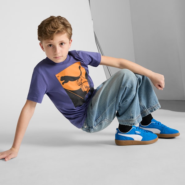 Baskets Palermo Enfant et Adolescent, Hyperlink Blue-PUMA White, extralarge