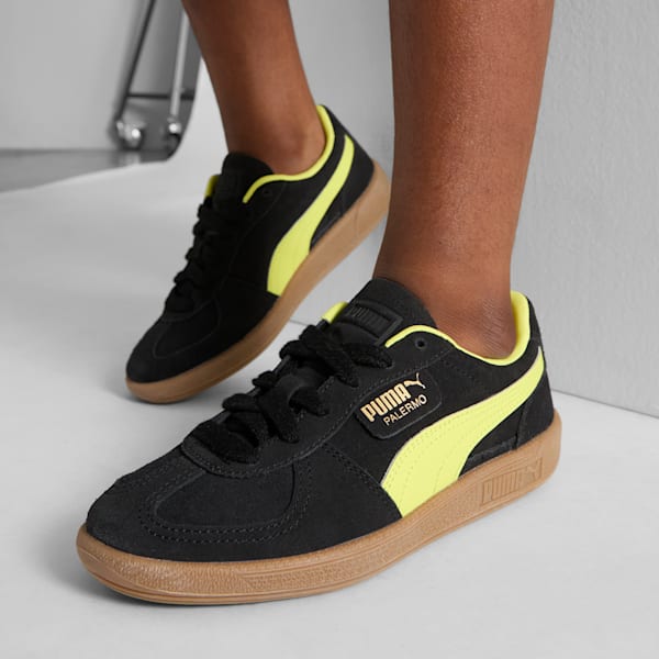 Palermo Big Kids' Sneakers, PUMA Black-Lemon Sherbert, extralarge