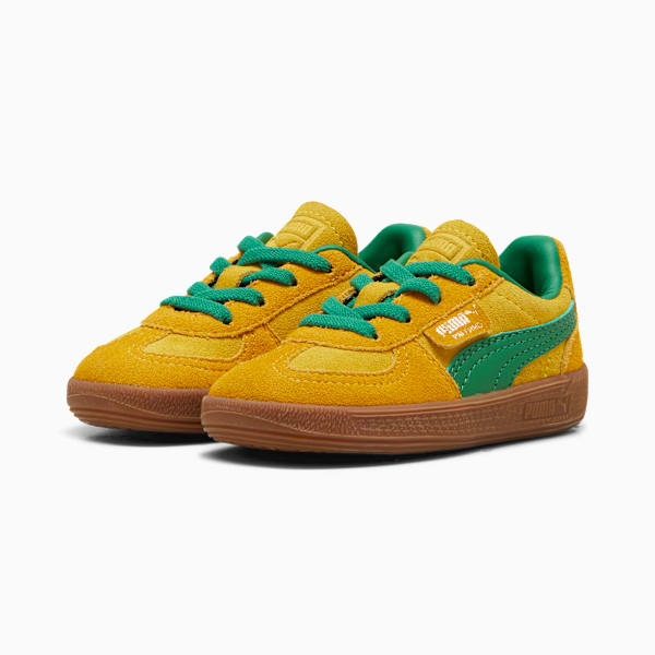 Tenis Palermo para infantes, Pelé Yellow-Yellow Sizzle-Archive Green, extralarge