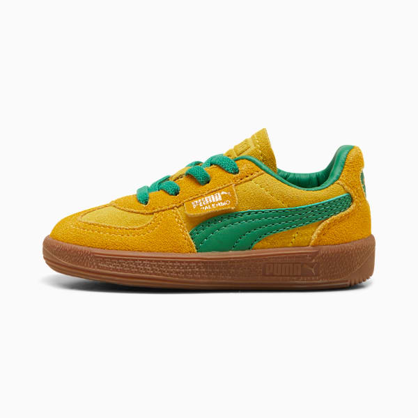 Tenis Palermo para infantes, Pelé Yellow-Yellow Sizzle-Archive Green, extralarge